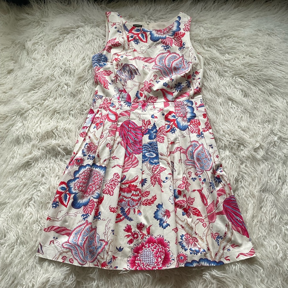 Talbots Floral Dress in Red and Blue